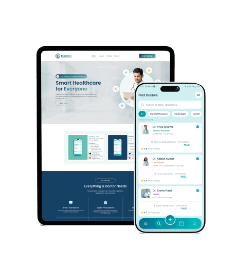Medoho doctor and patient app on tablet and mobile